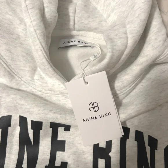 NWT ANINE BING Sport Harvey Hoodie Heather Grey Size Medium Large - Picture 4 of 4
